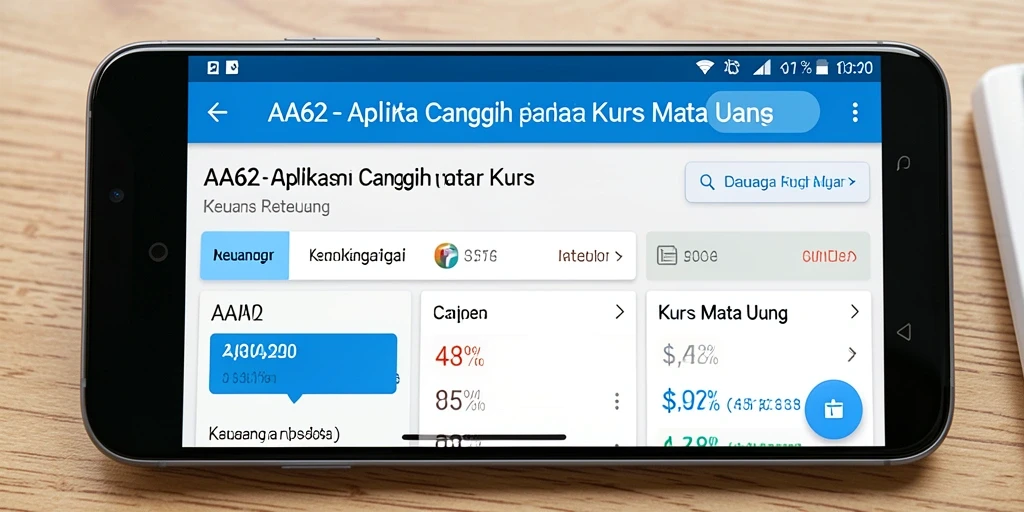 Antarmuka aplikasi AA62 yang intuitif untuk Kurs Mata Uang.