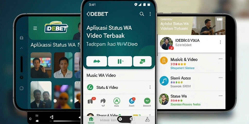 Tampilan antarmuka aplikasi IDEBET dengan fitur Status WA Video.