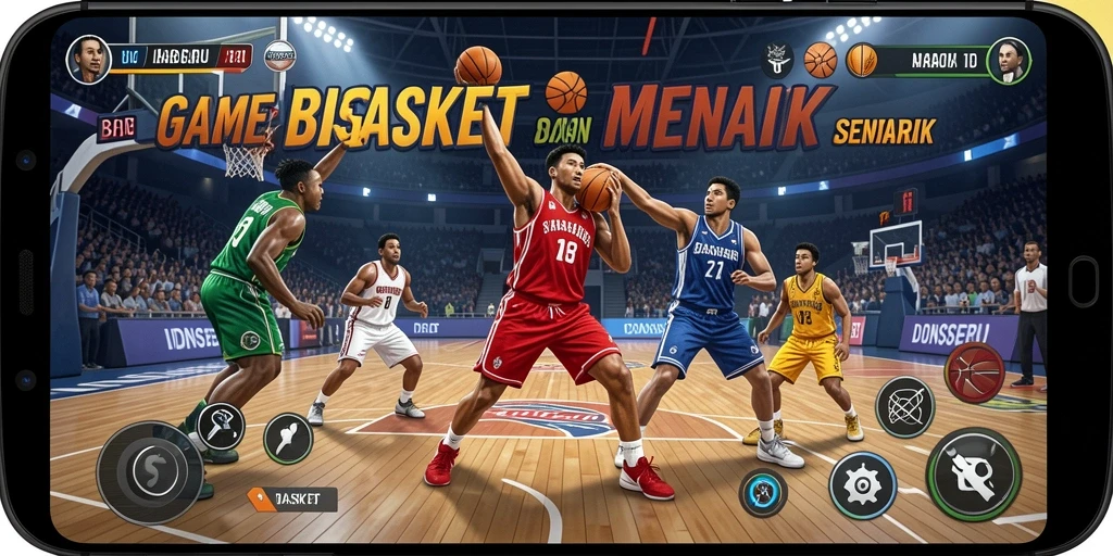 Tampilan antarmuka game Basket IDNSERU yang menarik dan interaktif.