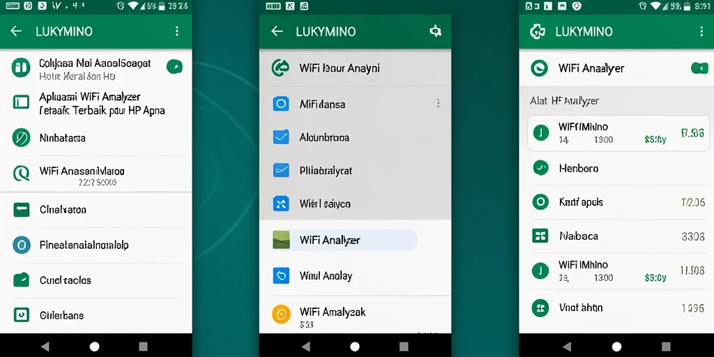 Antarmuka LUKYMINO menampilkan analisis jaringan WiFi yang informatif.