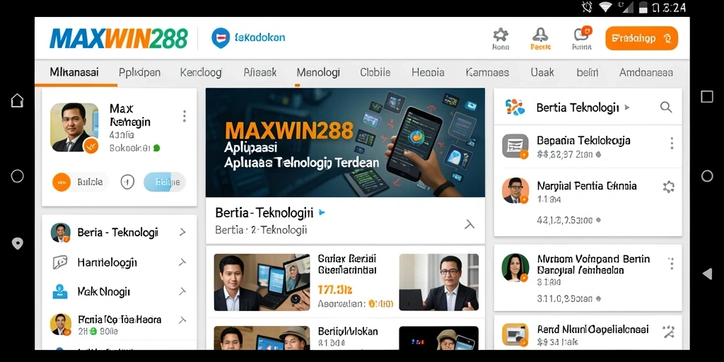 Antarmuka aplikasi MAXWIN288 menampilkan berita teknologi terkini yang menarik.