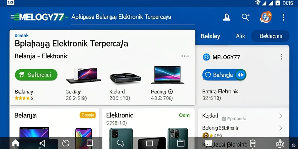 Antarmuka MELODY77 yang menarik dan informatif untuk belanja elektronik.