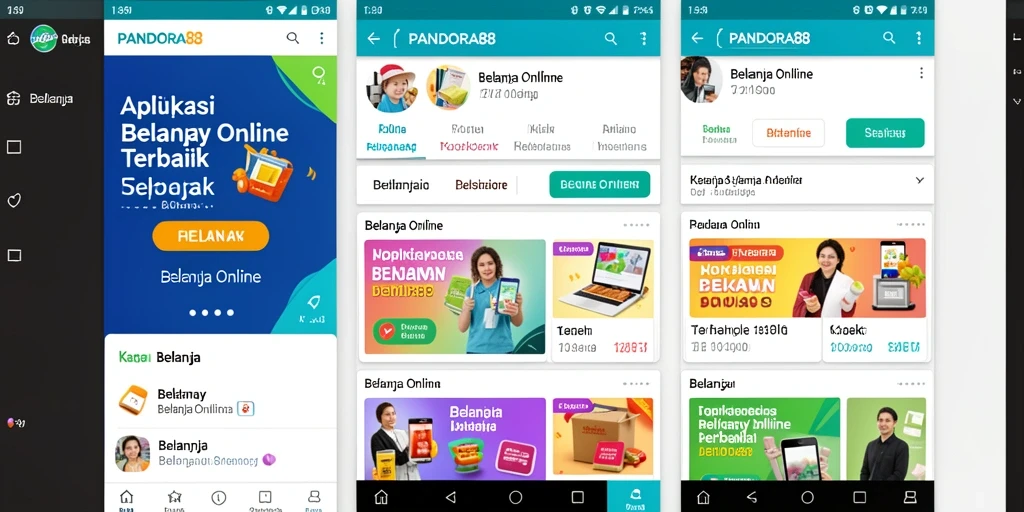 Tampilan antarmuka aplikasi PANDORA88 untuk Belanja Online.