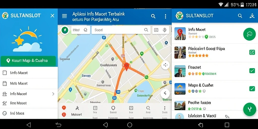 Tampilan antarmuka SULTANSLOT menampilkan informasi lalu lintas secara jelas dan informatif.