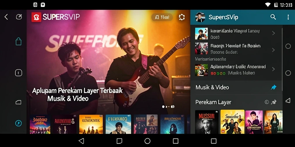 Tampilan antarmuka SUPERSVIP untuk perekaman layar yang intuitif dan canggih.