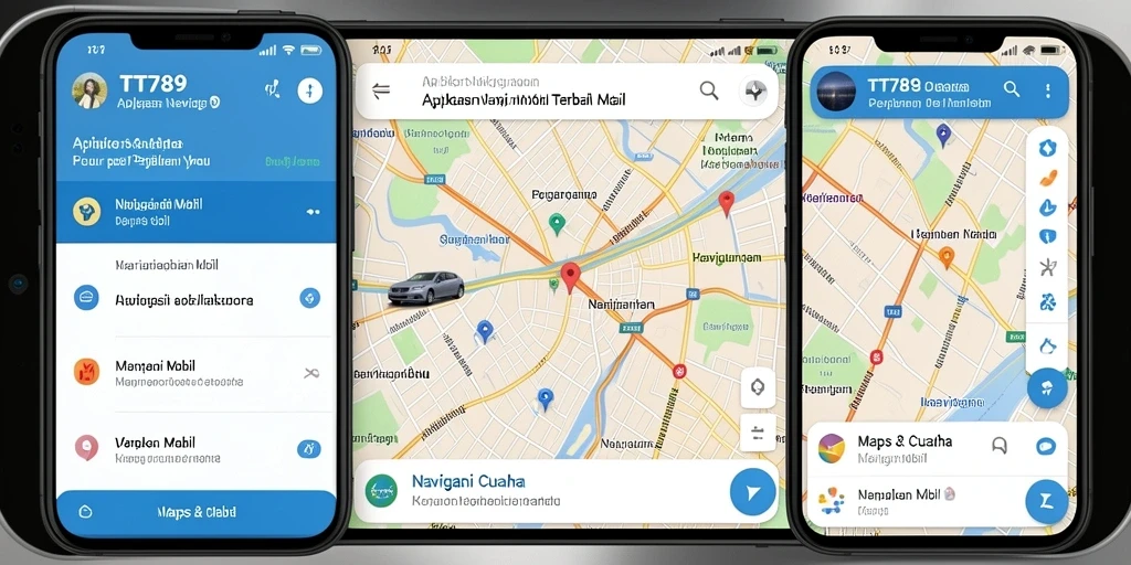 Antarmuka aplikasi TT789 untuk navigasi mobil yang ramah pengguna.